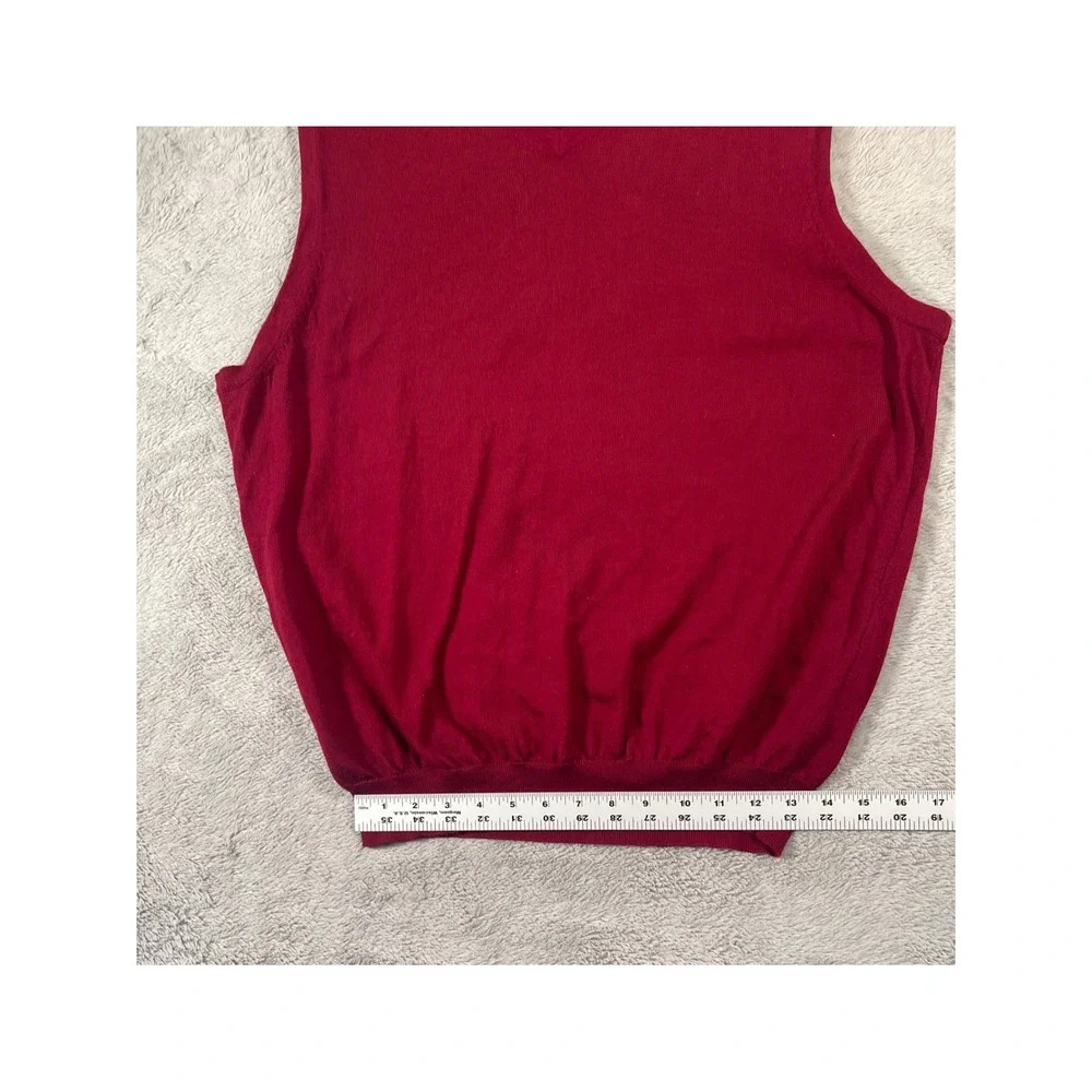 Jos A Bank Traveler Mens XL Merino Wool‎ Sweater Vest Red Sleeveless